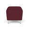 Lesro Siena Lounge Reception 1 Seat Bench, Brushed Steel, OH Wine Upholstery SN1001 - alternate 2